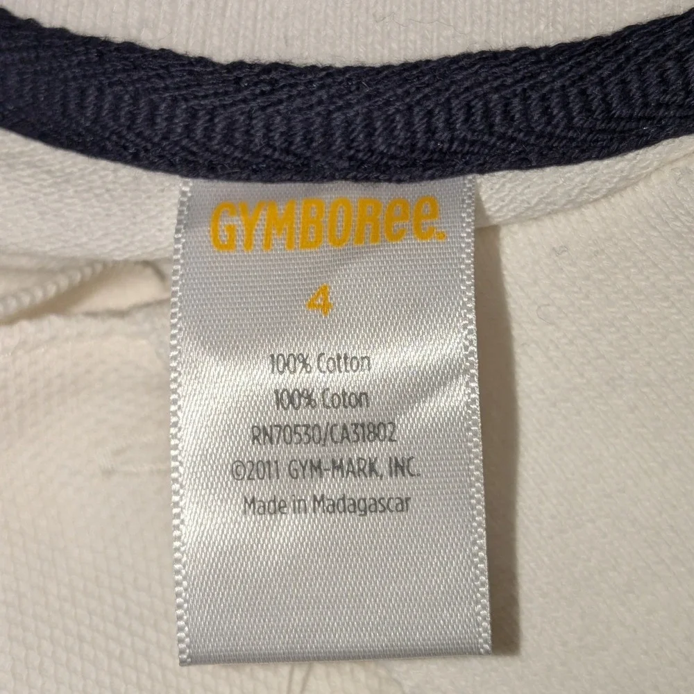 Gymboree Boys Size 4 White Striped Short Sleeve Cotton Polo Shirt NWT